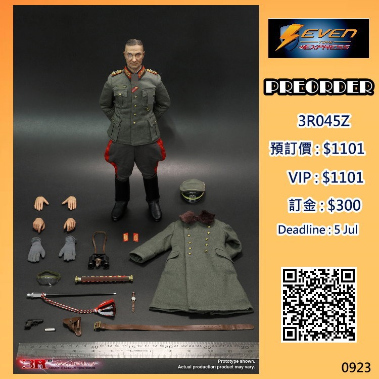 【預訂】3R : 1/6 GM652 Walter Model - WWII German General Field 
