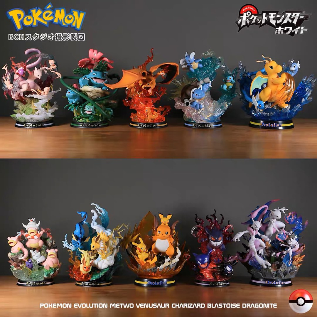 旺角信和 日本 Pokemon 寵物小精靈 寶可夢 超夢夢 比卡超 噴火龍 進化, 興趣及遊戲, 玩具 & 遊戲類 - Carousell