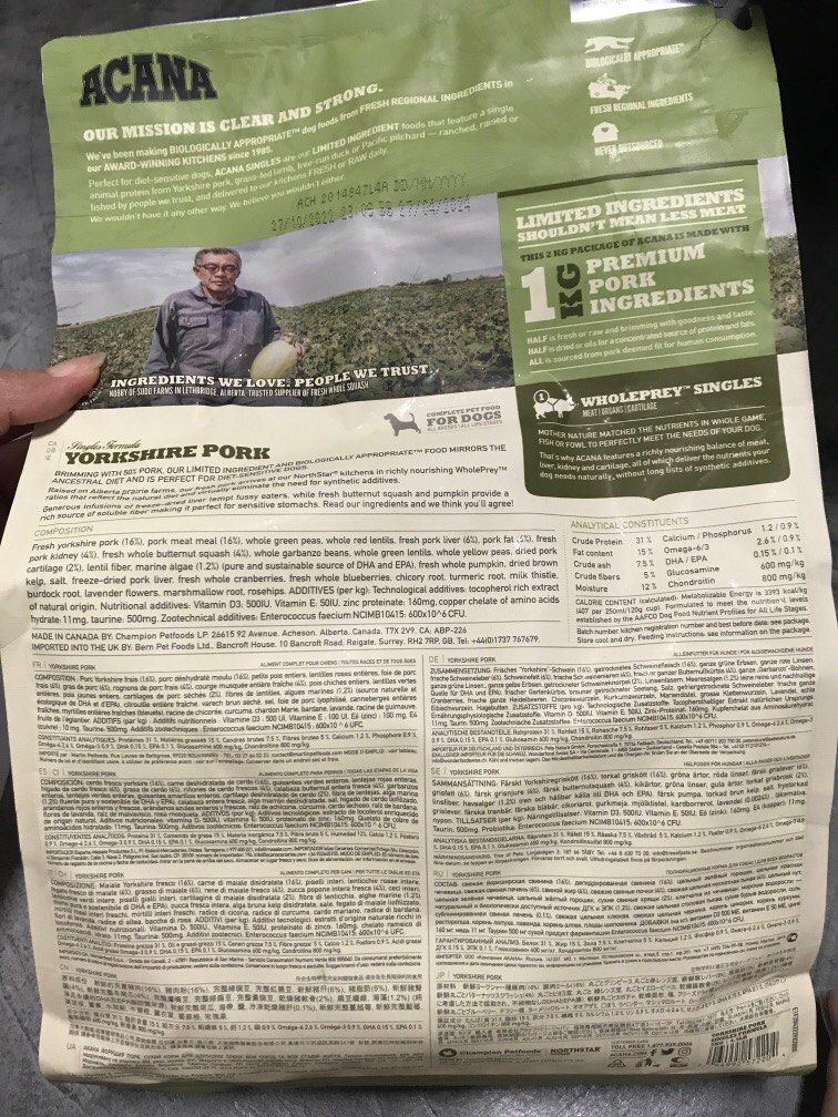 Acana Yorkshire Pork 2kg, Pet Supplies, Pet Food on Carousell