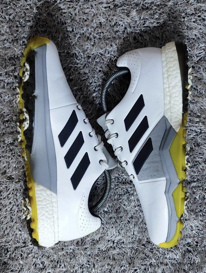 ADIDAS Adipower Boost Mens Golf Shoes Waterproof White Leather Soft Spike