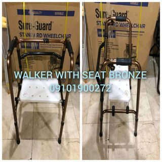 ADULT WALKER/WALKER WITH SEAT BRONZE