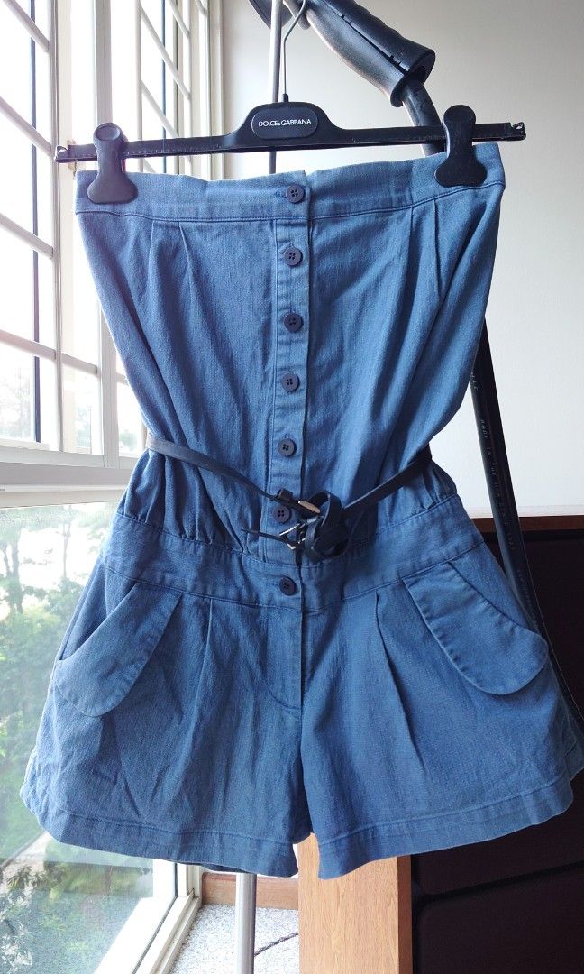 Alice and discount olivia denim romper