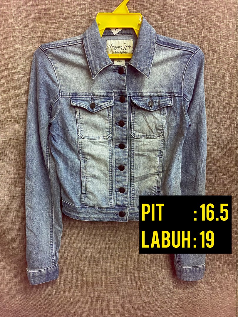 American Rag Denim Crop Top Jacket Women s Fashion Coats
