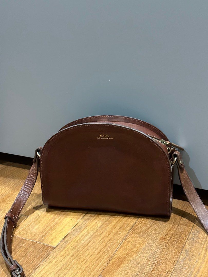 A.P.C. Demi Lune Mini Leather Shoulder Bag Women s Luxury Bags