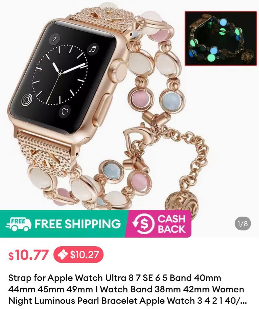Gold and silver apple watch band womens store