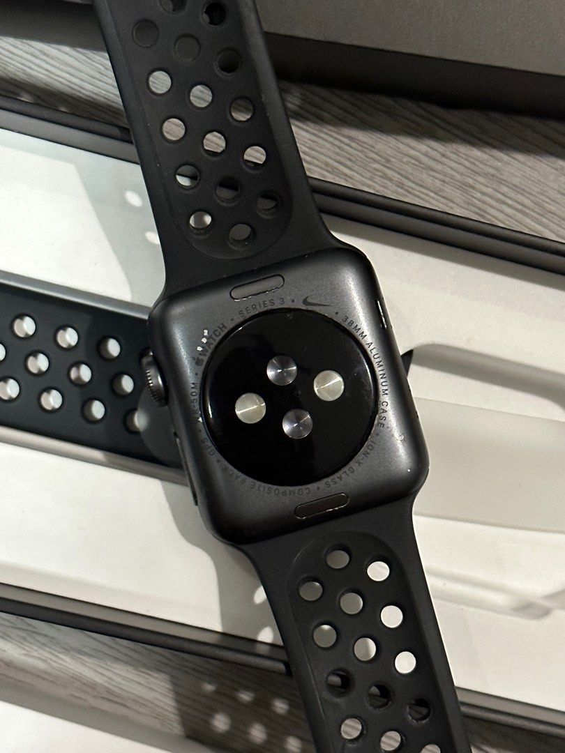 Apple Watch Nike Series 3 38mm GPS Black Garansi iBox Fullset