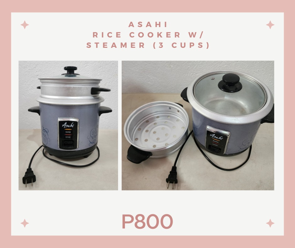 Asahi Rice Cooker w/ Steamer (3 cups), TV & Home Appliances, Kitchen
