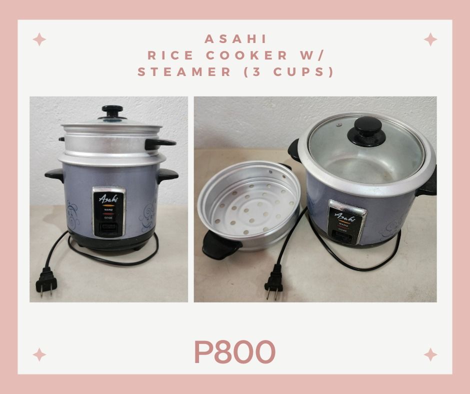 Asahi Rice Cooker w/ Steamer (3 cups), TV & Home Appliances, Kitchen