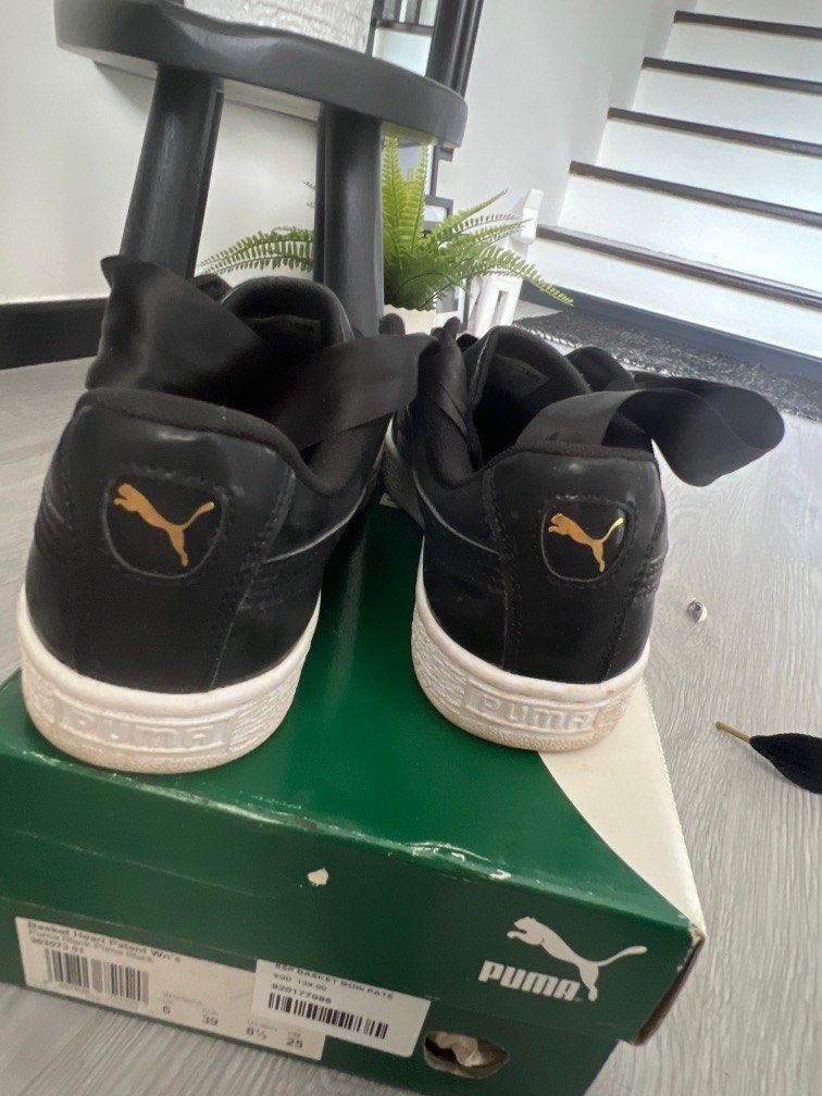 Puma basket bow black hot sale