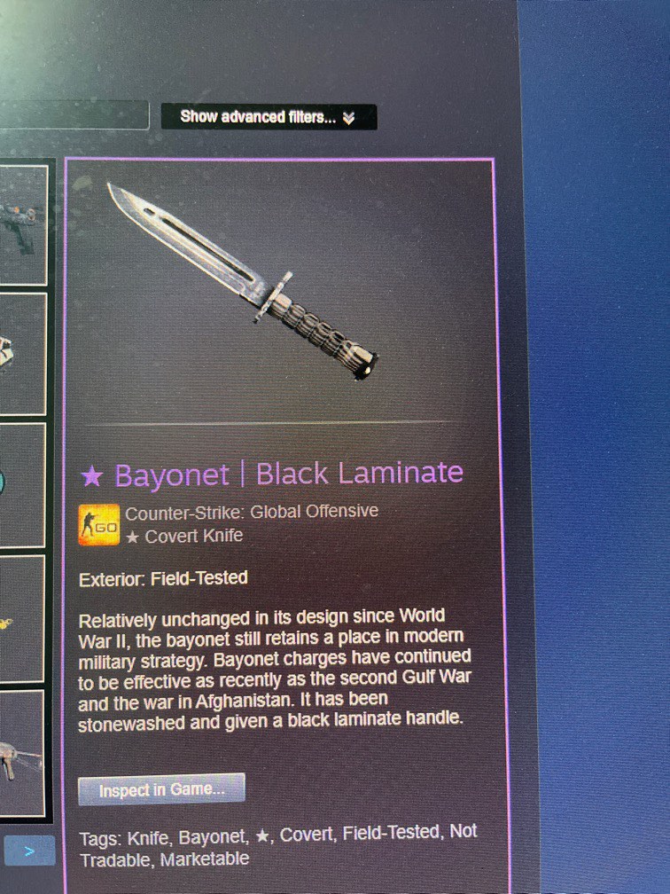 Bayonet Black Laminate Csgo 1687271661 C127b263 
