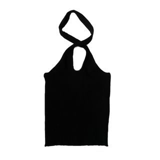 bershka knit round top y2k black
