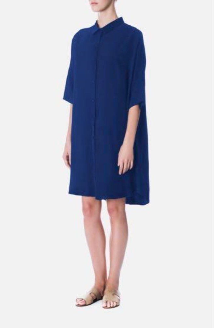 Electric blue shirt dress on sale