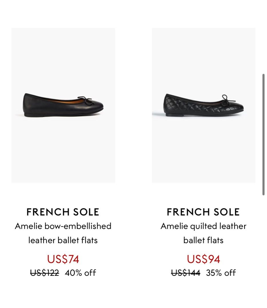 French sole quilted ballet sale flats