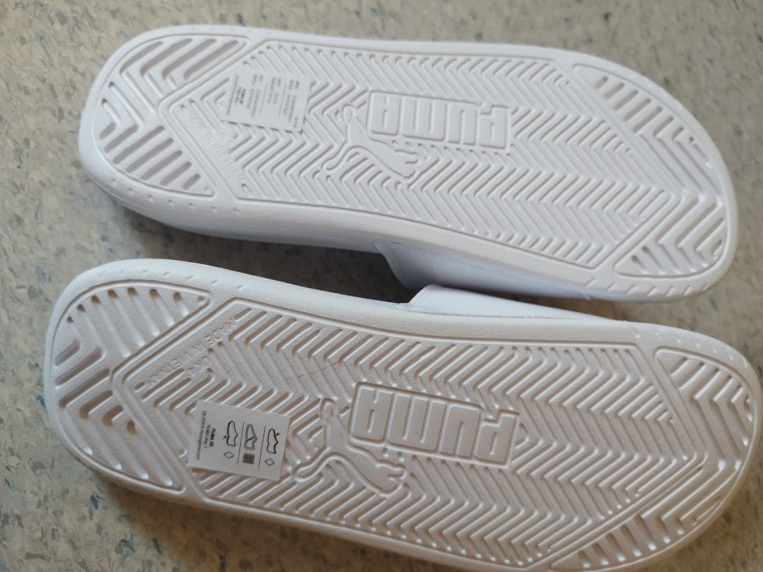Puma slides white sale clear