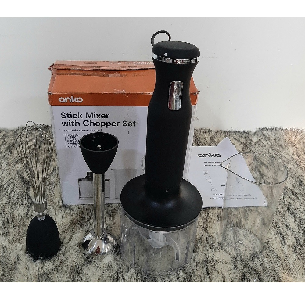 BRAND NEW Australia Import Anko Stick Mixer with Chopper Set, Whisk and