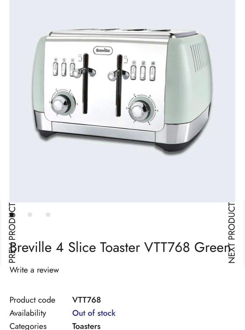 Breville 4 Slice Toaster, TV & Home Appliances, Kitchen Appliances