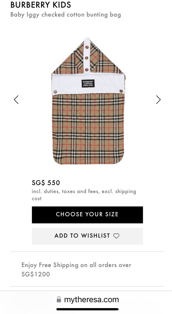 Burberry baby bunting hotsell
