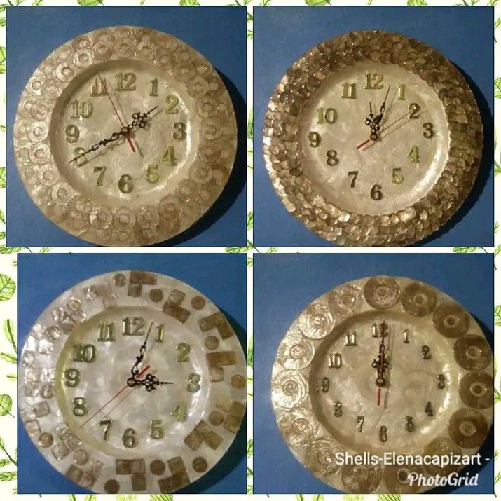 CAPIZ SHELL LARGE WALL CLOCK on Carousell