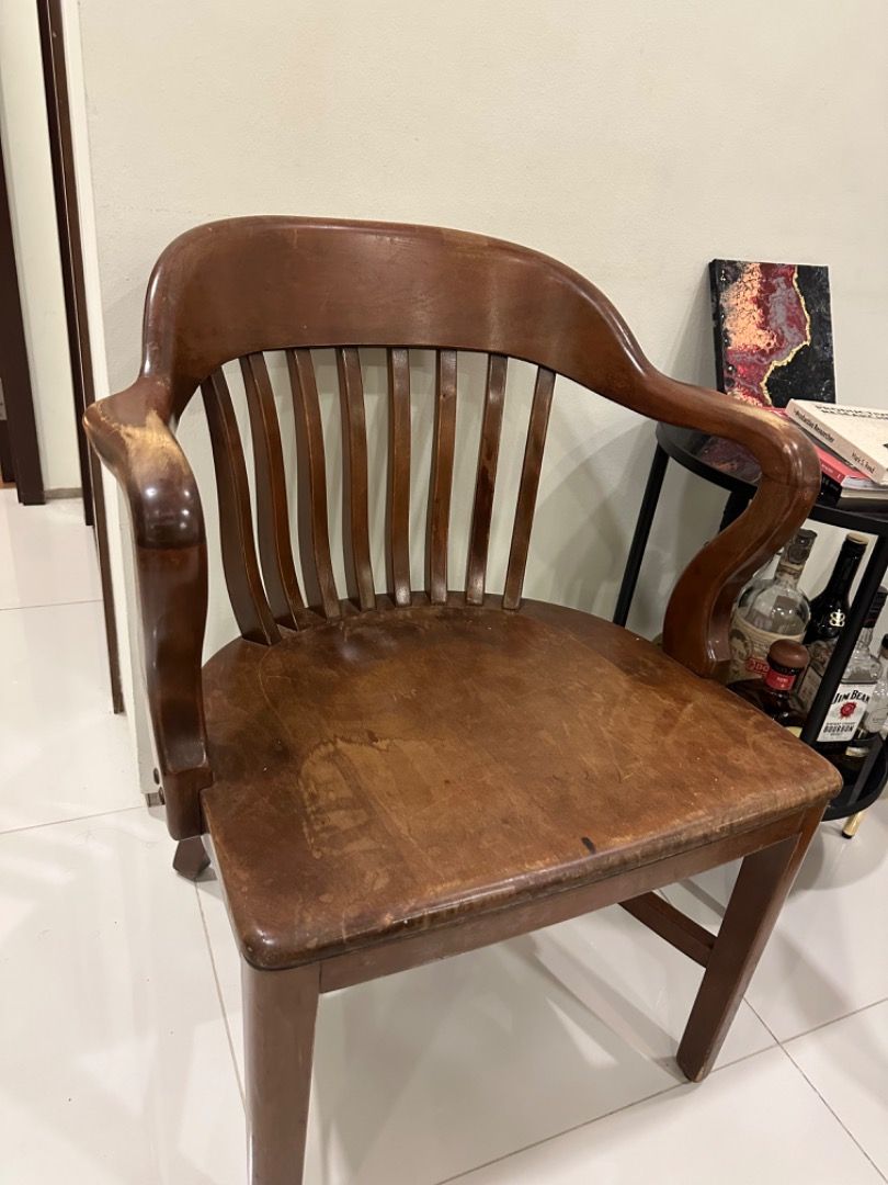 Solid wood sales captains chair