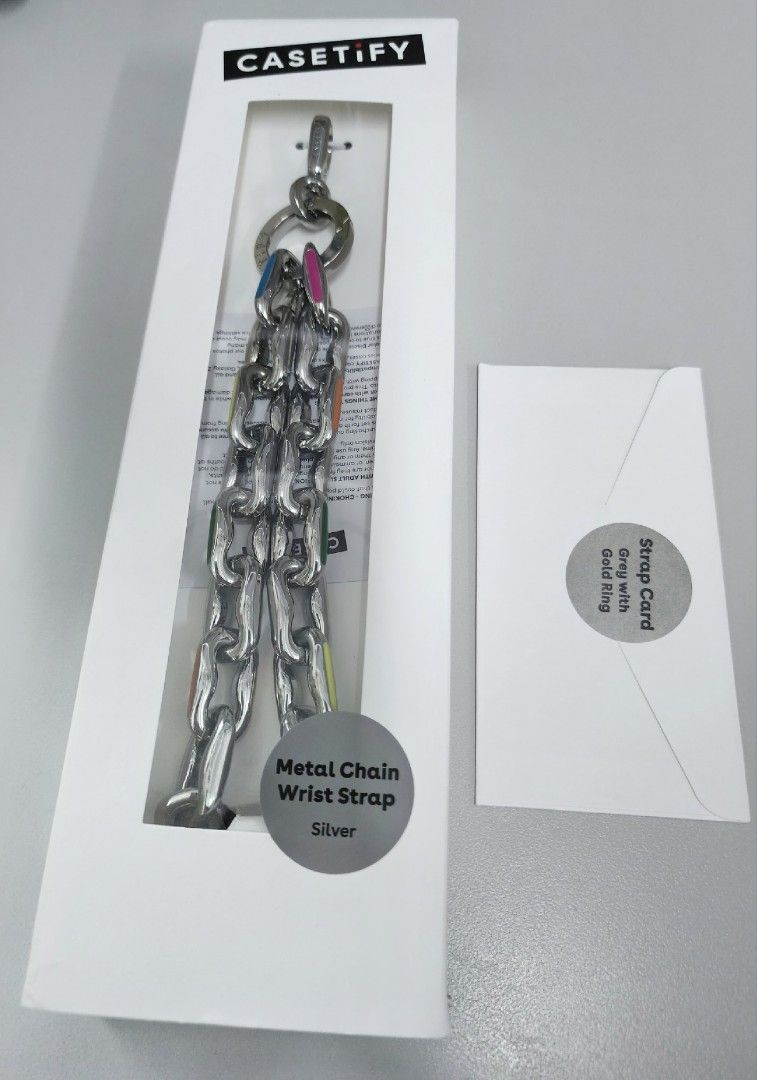 Metal Chain Wrist Strap - Glossy Silver - ストラップ