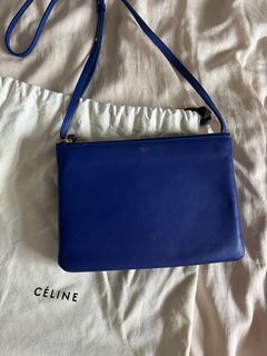 Celine Open Box - Celine Navy Blue Trio Bag In Smooth Lambskin