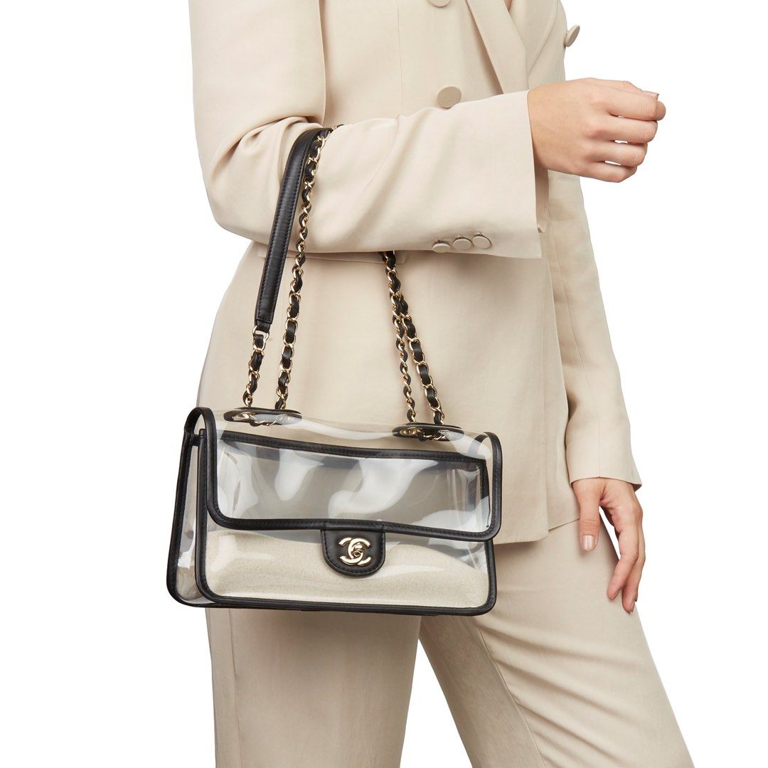 Chanel Coco Sand Medium PVC Flap Bag, Fesyen Wanita, Tas & Dompet di  Carousell
