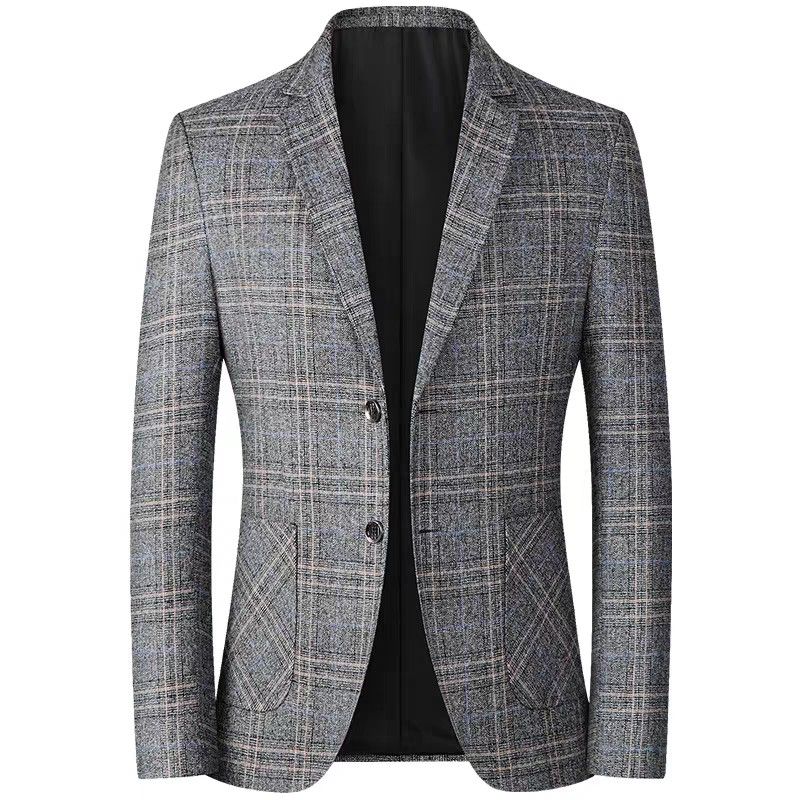 Mens grey hotsell plaid blazer
