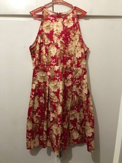 CLN Pink & Gold Floral Midi Dress