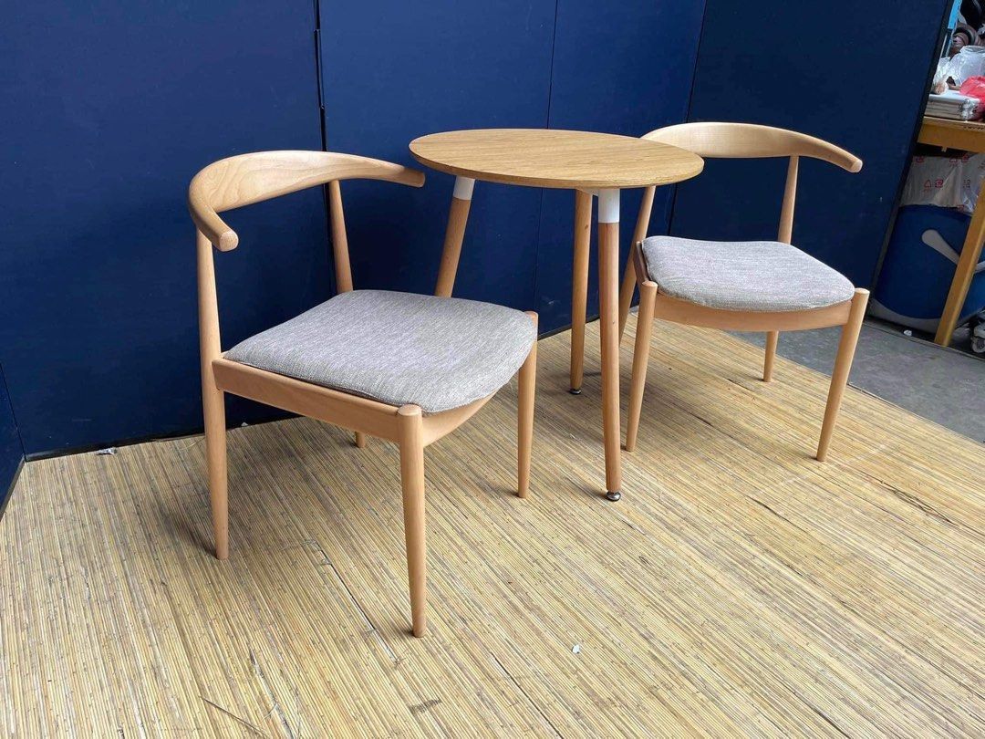 Coffee Table Set 24”L x 28”H (table) 22”L x 19”W x 17”SH (chairs) Solid wood In good condition (Category: Chairs) located in Manila. Submitted by Hezcki (Listing ID 1238476450, Image 2). Description: .