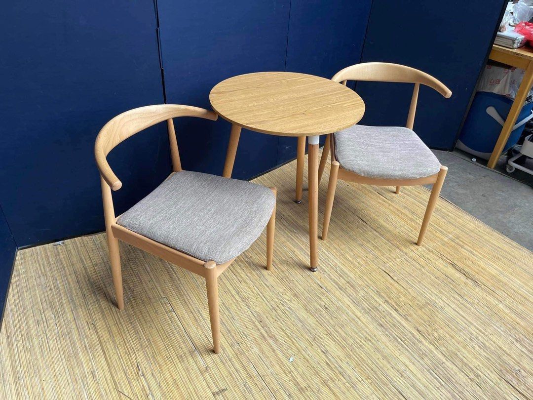 Coffee Table Set 24”L x 28”H (table) 22”L x 19”W x 17”SH (chairs) Solid wood In good condition (Category: Chairs) located in Manila. Submitted by Hezcki (Listing ID 1238476450, Image 3). Description: .