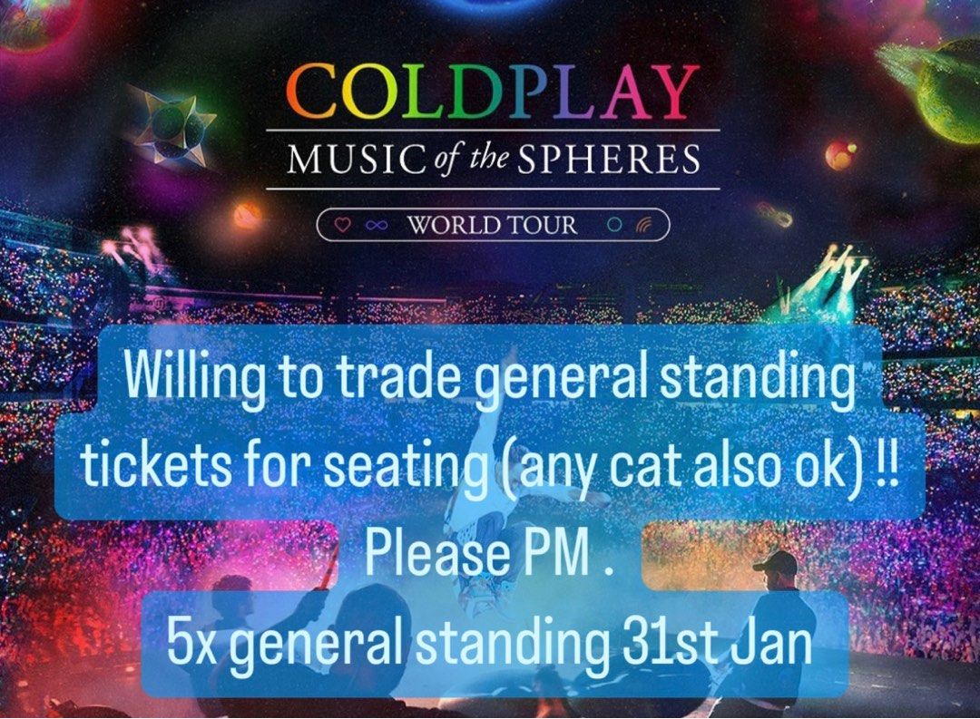 COLDPLAY 2024, Tickets & Vouchers, Event Tickets on Carousell