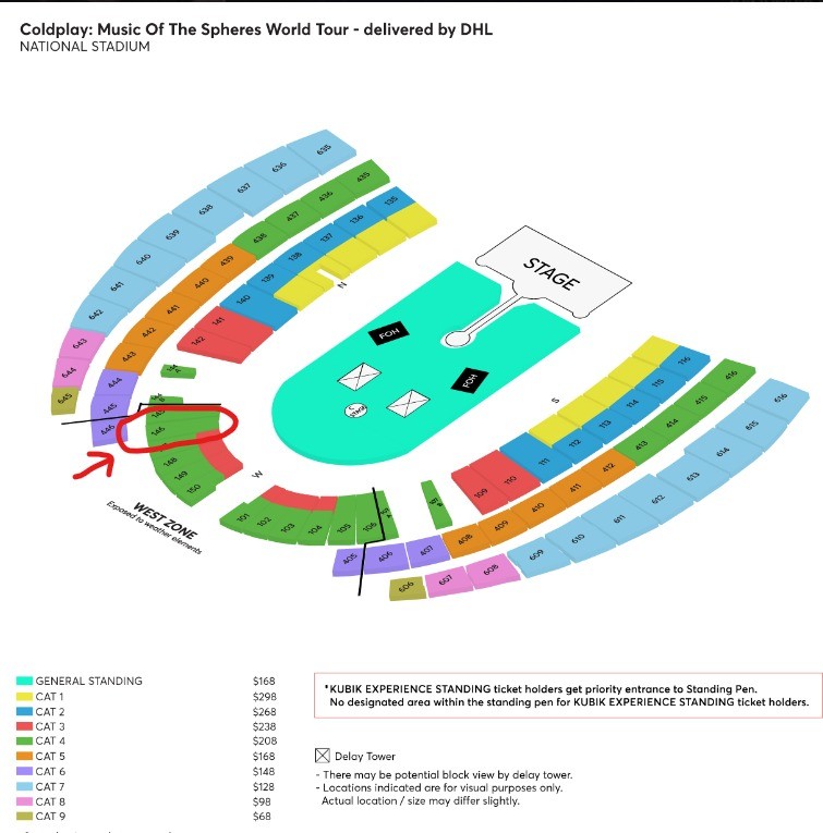 1x Coldplay Singapore concert 2024, Tickets & Vouchers, Event Tickets