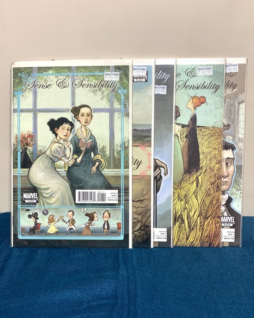 COMPLETE SET! Marvel Limited Series: Sense & Sensibility (Category: Comics & Manga) located in San Juan City. Submitted by optberries (Listing ID 1238507826, Image 1). Description: COMPLETE SET! Marvel Limited Series: Sense & Sensibility - Very good condition! - Selling as a SET (all 5 volumes) - Comes in original packaging - Opened once.