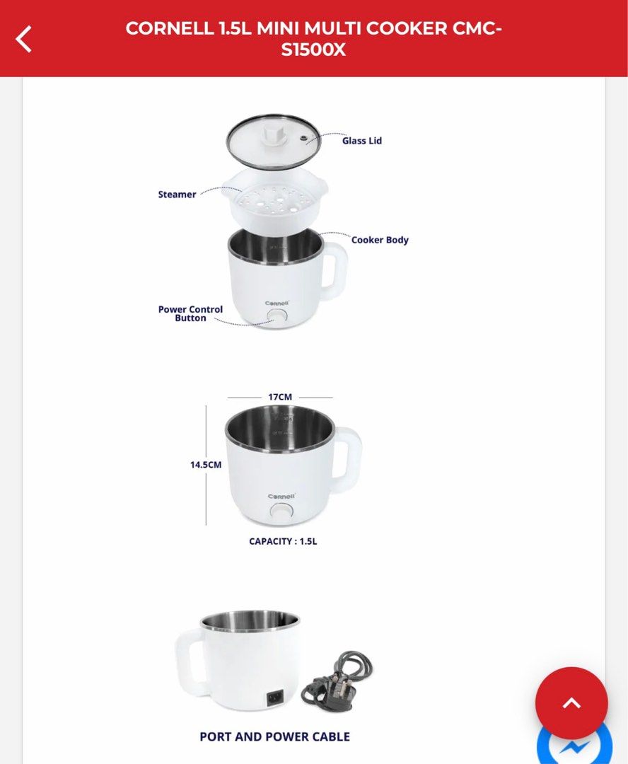 cornell mini multi cooker, TV & Home Appliances, Kitchen Appliances
