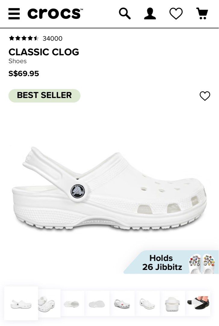White online original crocs