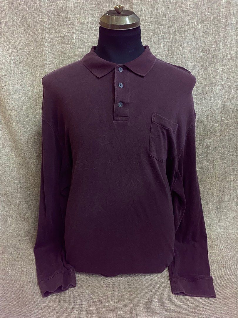 Croft Barrow Long Sleeve Collar Tshirt Men s Fashion Tops
