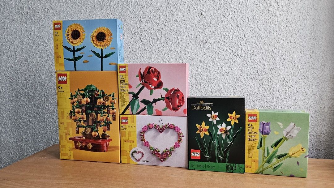 Brand new Lego Gift Sets 40460 Roses, 40461 Tulips, 40524 Sunflowers, 40638  Heart Ornament, 40646 Daffodils, 40648 Money Tree, Hobbies & Toys, Toys &  Games on Carousell