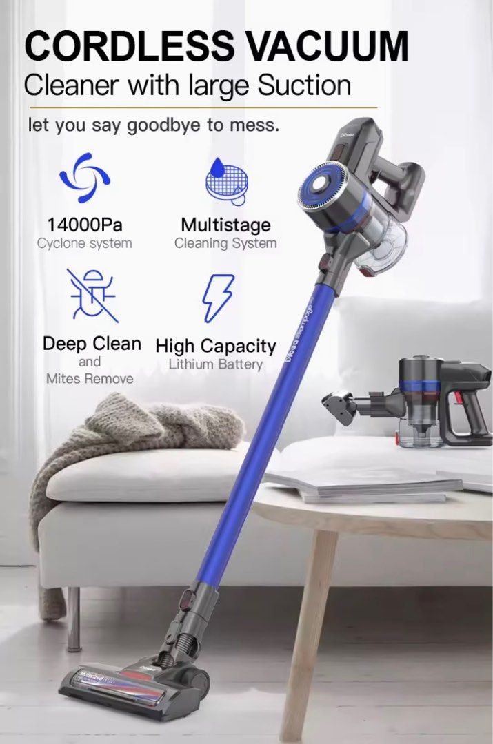 Dibea G12 cordless vaccum (with dust mite head), TV & Home Appliances