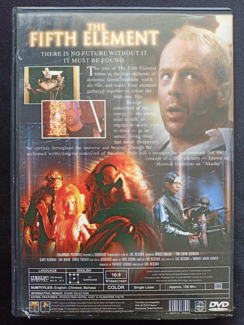 DVD The Fifth Element, Hobbies & Toys, Music & Media, CDs & DVDs on ...