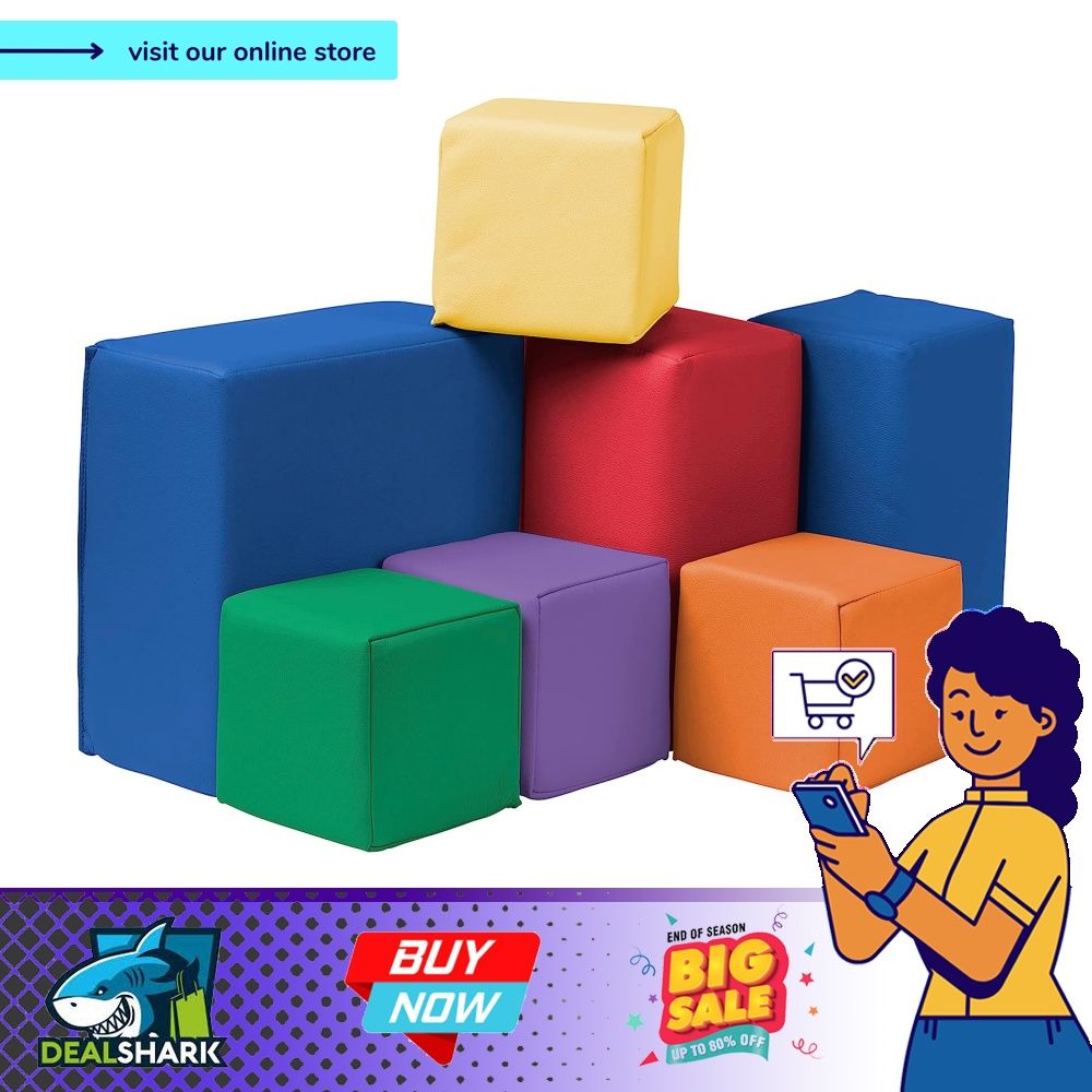 ECR4Kids SoftZone Toddler Foam Building Blocks Foam Playset Contemporary 7 Piece Hobbies Toys Toys Games on Carousell