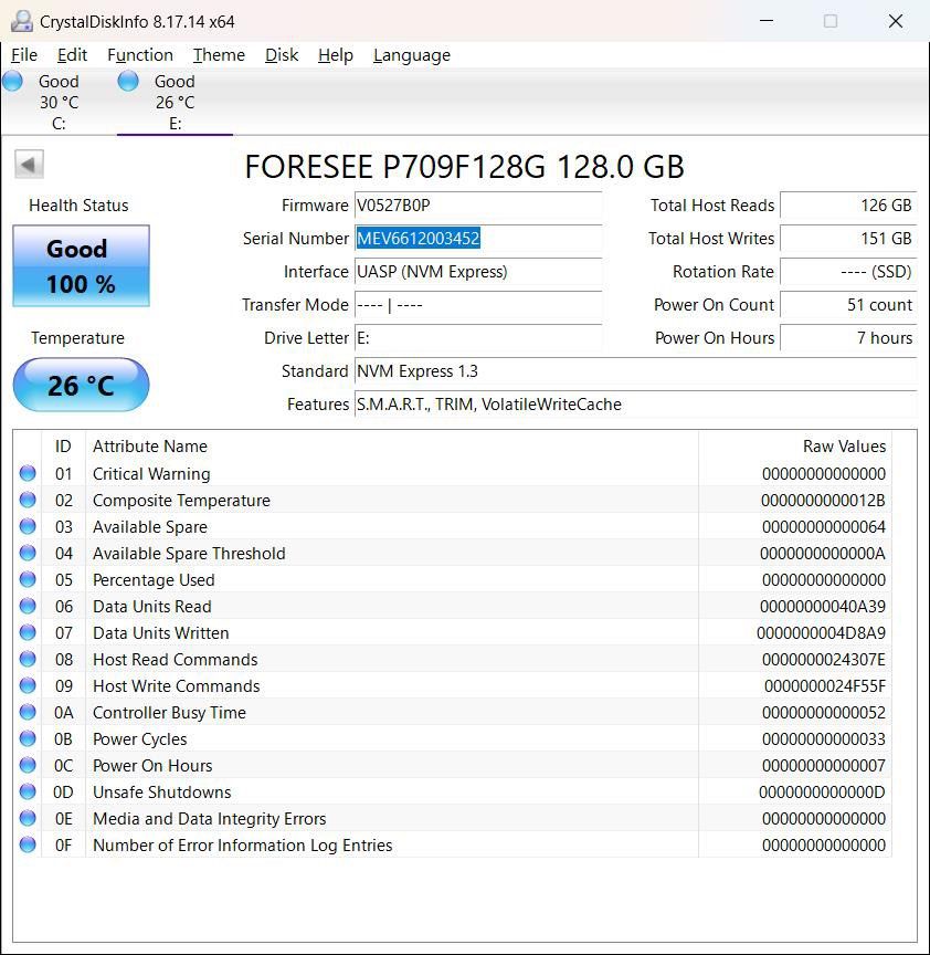 FORESEE P709F128G 128GB SSD M.2 2280 PCIe Gen. 3 NVMe, 電腦＆科技, 電腦周邊及配件 ...