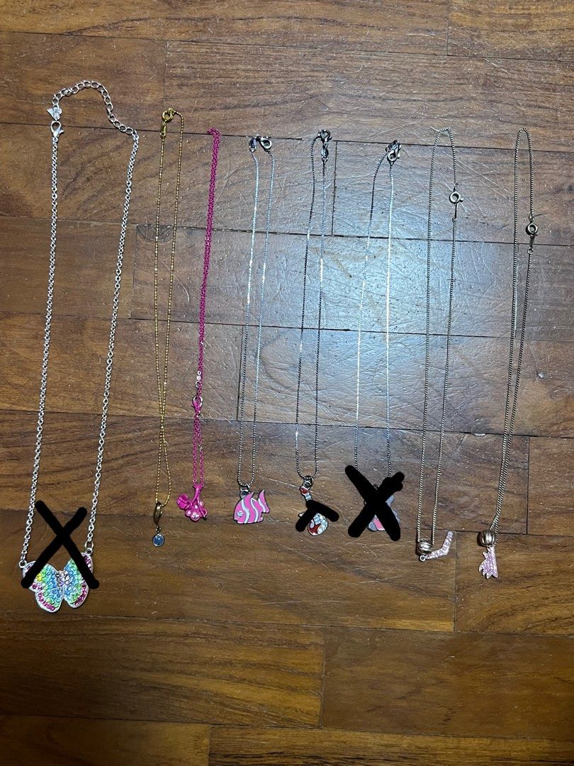 Free mailing Assorted necklace children kids butterfly fish guitar