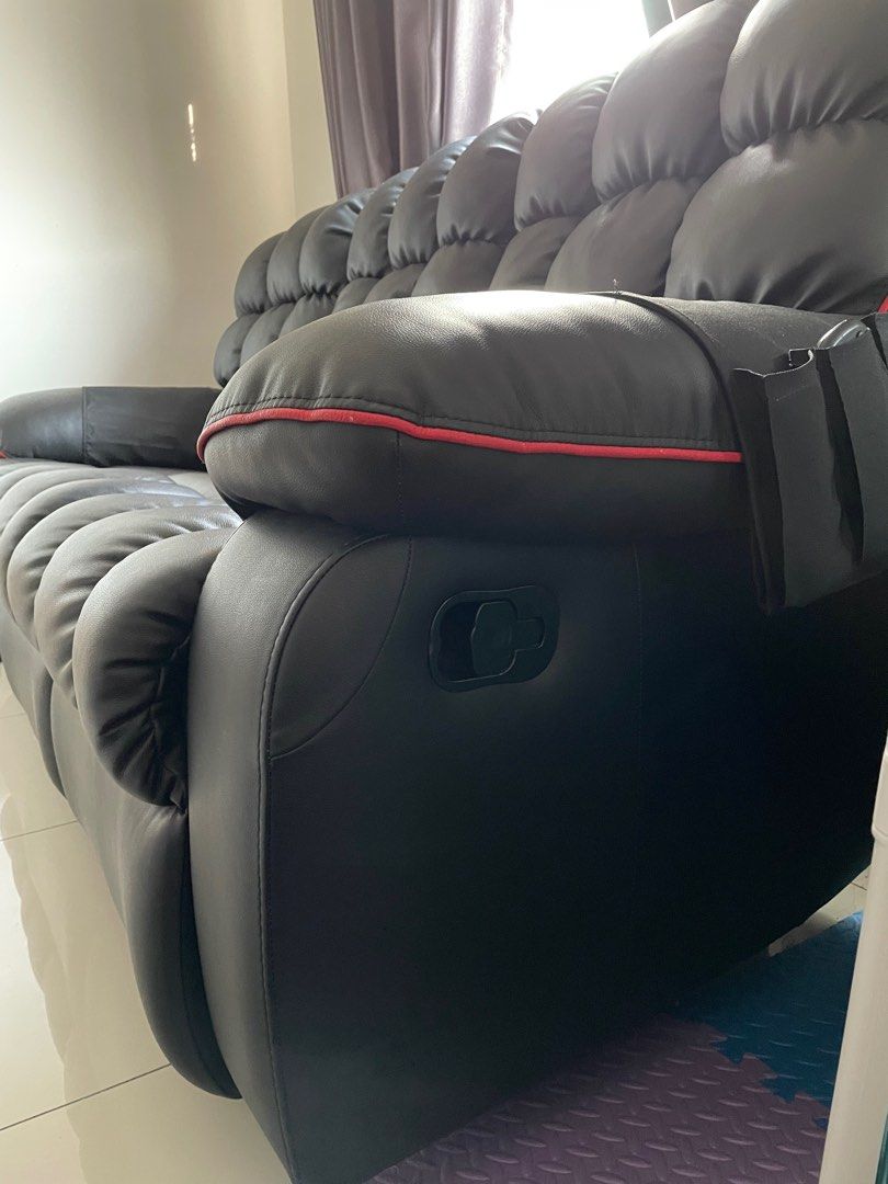 Genuine leather, Recliner Sofa 3seater, Furniture & Home Living