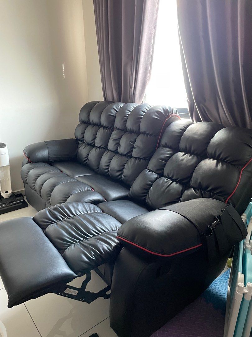 Genuine leather, Recliner Sofa 3seater, Furniture & Home Living