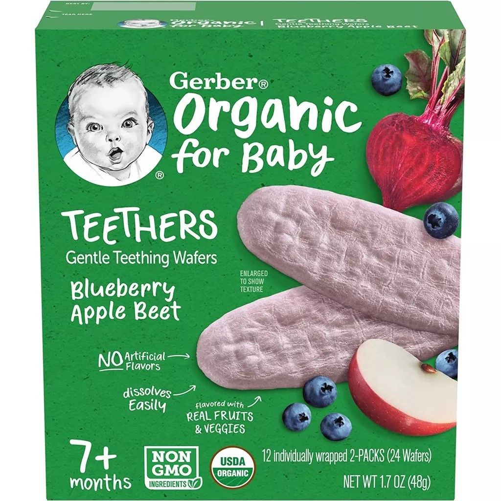 Gerber organic teething wafer baby led weaning toddler food baby
