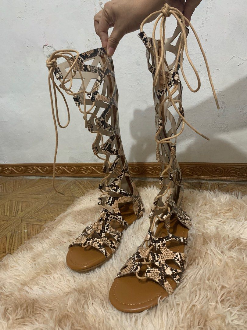 Snakeskin gladiator sandals hotsell