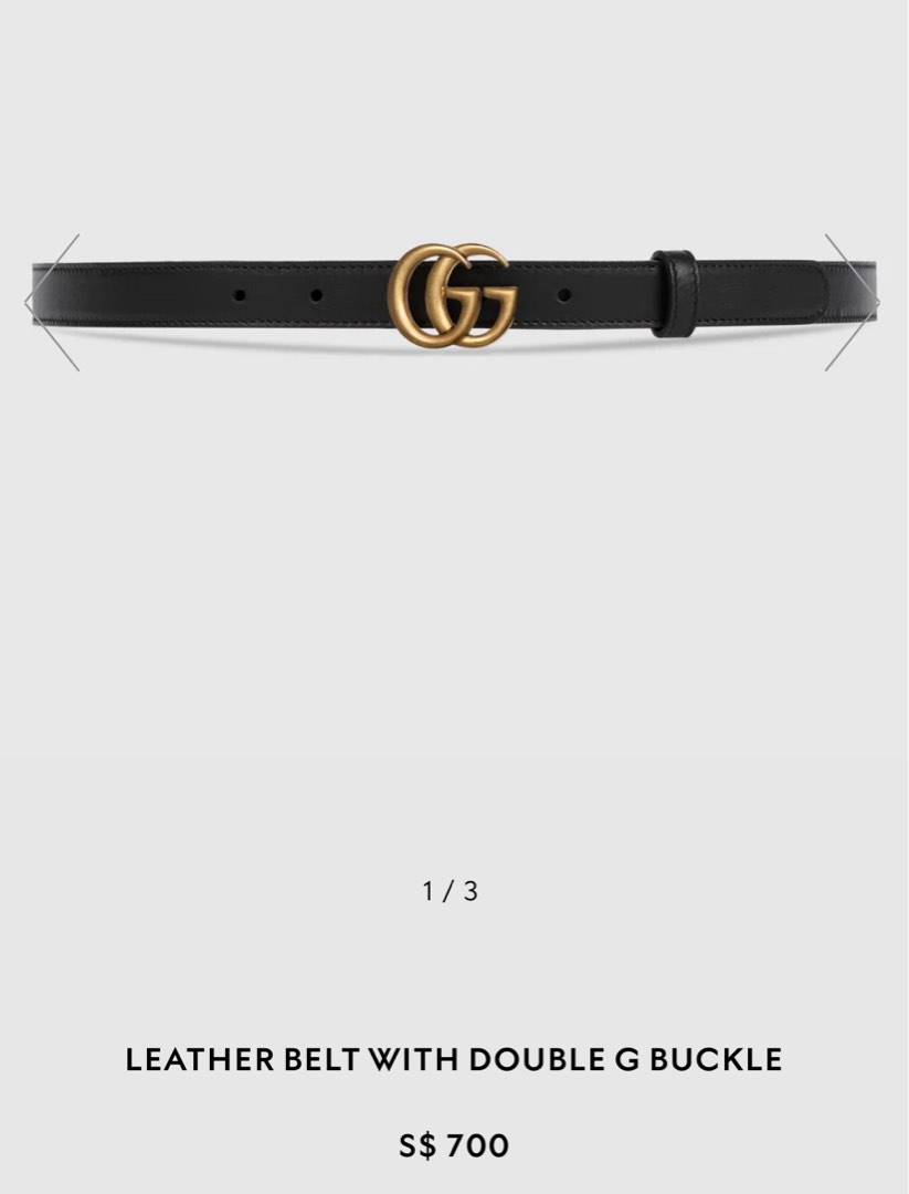 Gucci leather belt with double G Luxury Accessories on Carousell