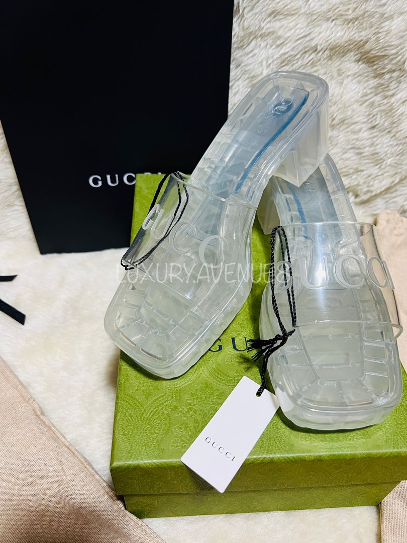 Gucci clear heels deals