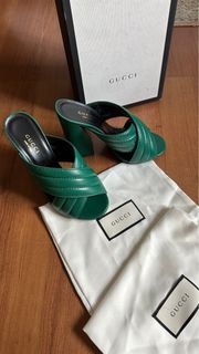 Gucci Webby Mules Green