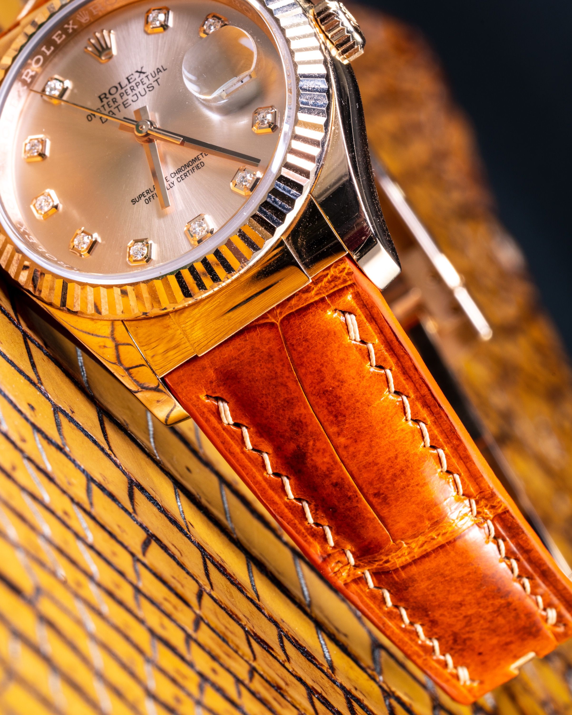 Rolex datejust crocodile strap hotsell